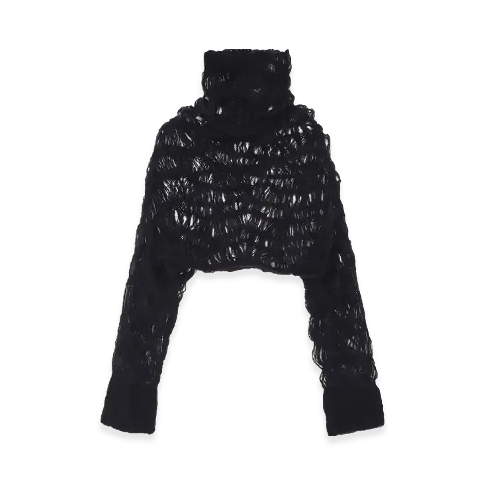 Yohji Yamamoto Maon High-Neck Cropped Top "Black"