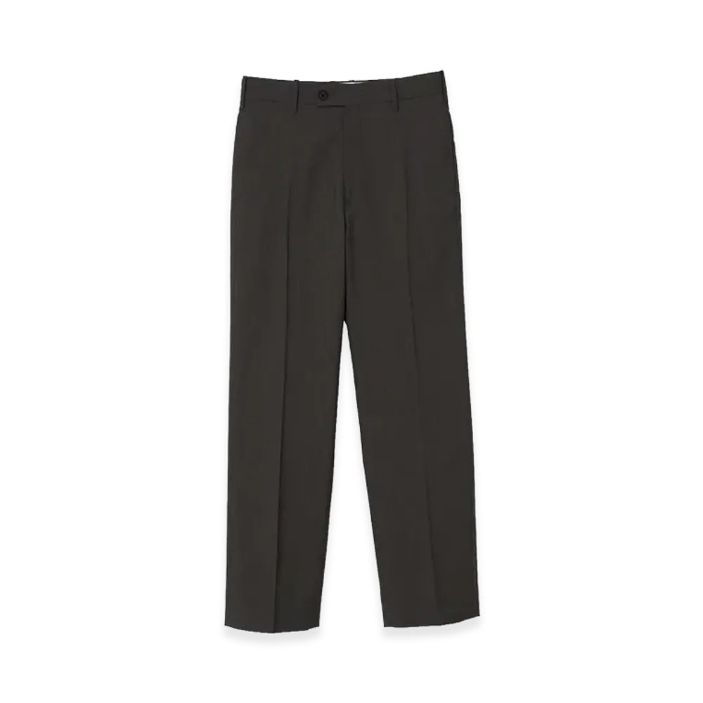 YOKE Wool Tropical Straight Trousers "Charcoal"