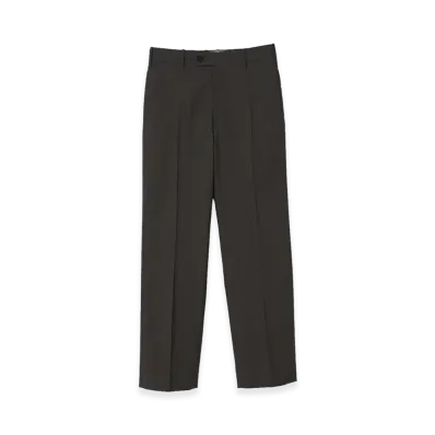 YOKE Wool Tropical Straight Trousers "Charcoal"