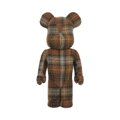 MEDICOM TOY "BEARBRICK" Harris Tweed Hebrides Brown 1000%
