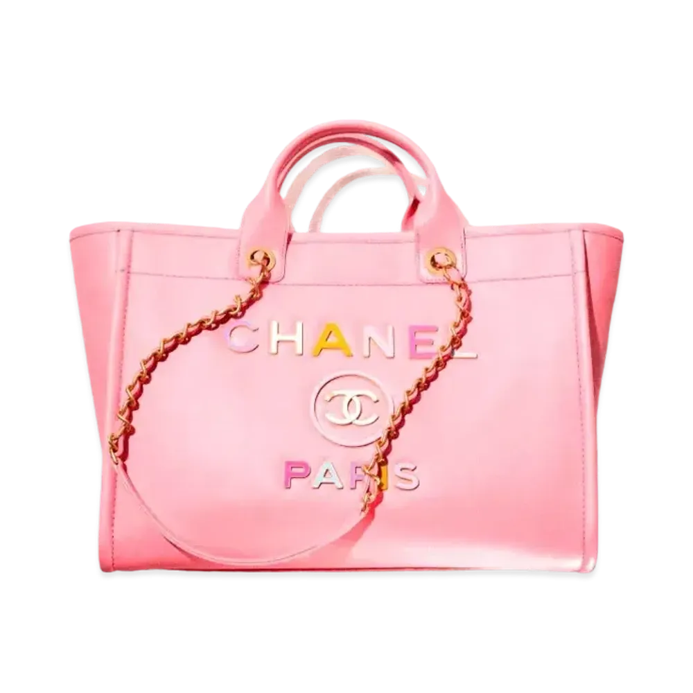CHANEL Large Shopping Bag Calfskin & Enamel "Coral Pink"