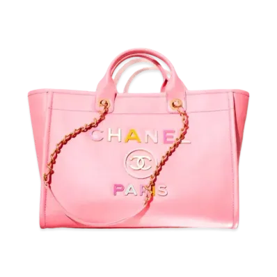 CHANEL Large Shopping Bag Calfskin & Enamel "Coral Pink"