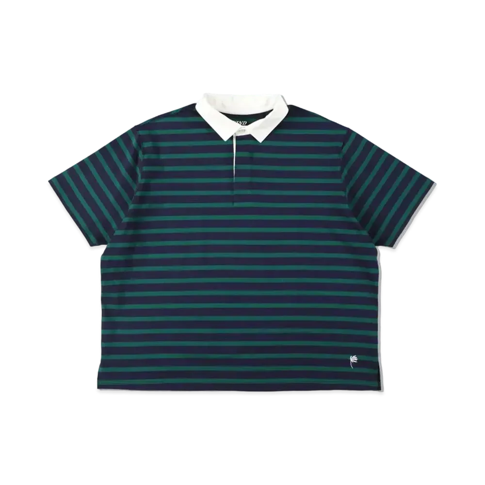 WIND AND SEA BORDER RUGBY SHIRT "Navy Green"