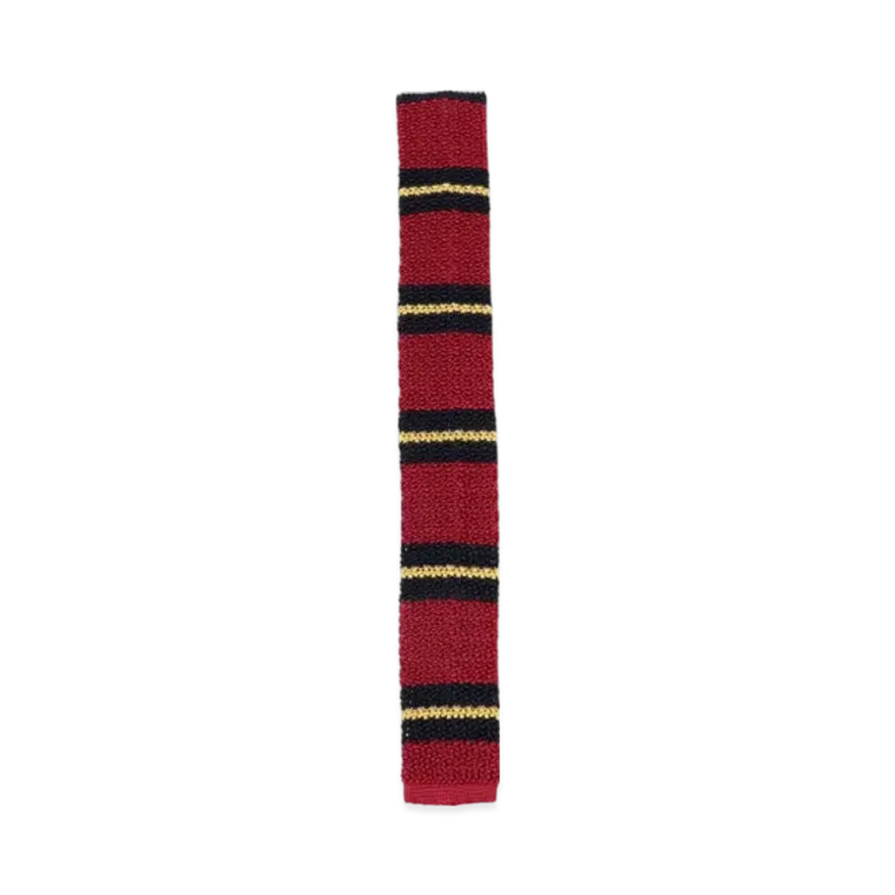 BEAMS Silk Knit Tie Stripe "Red"
