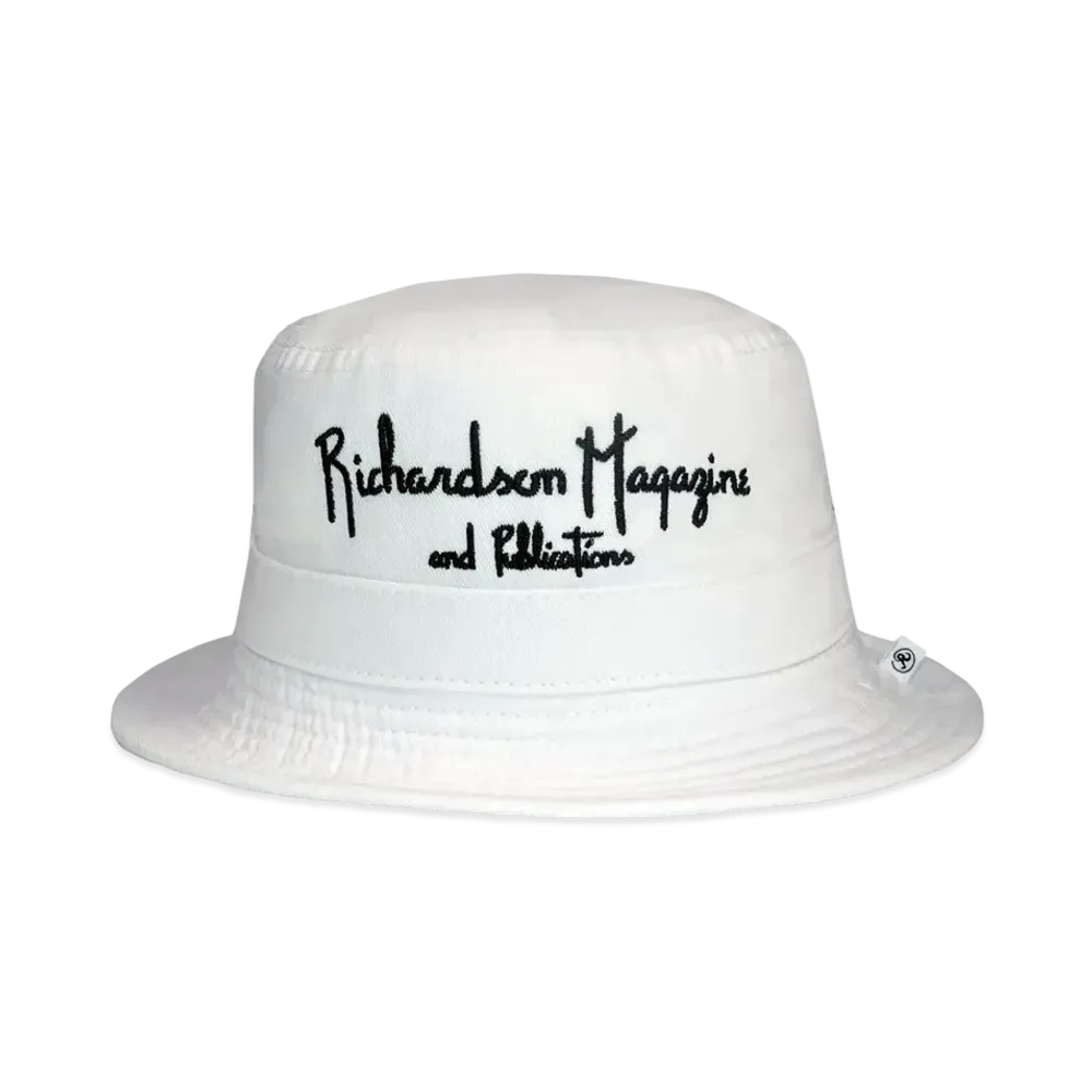 Richardson MAGAZINE AND PUBLICATIONS EMBROIDERED BUCKET HAT "White"