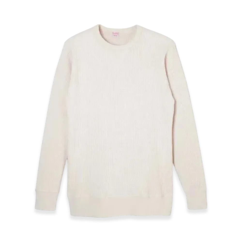 Healthknit Super Heavy Waffle Sweatshirt Long Sleeve T-Shirt "Off White"