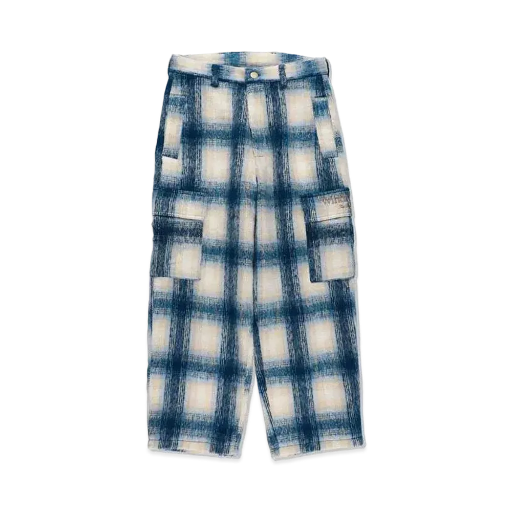 WIND AND SEA Shaggy Plaid Cargo PT "Ice Blue"