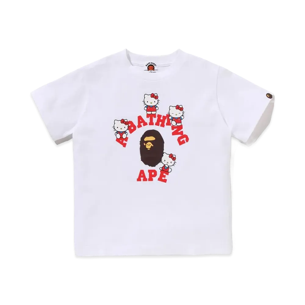 A BATHING APE x Hello Kitty Kids College Mini Tee "White"