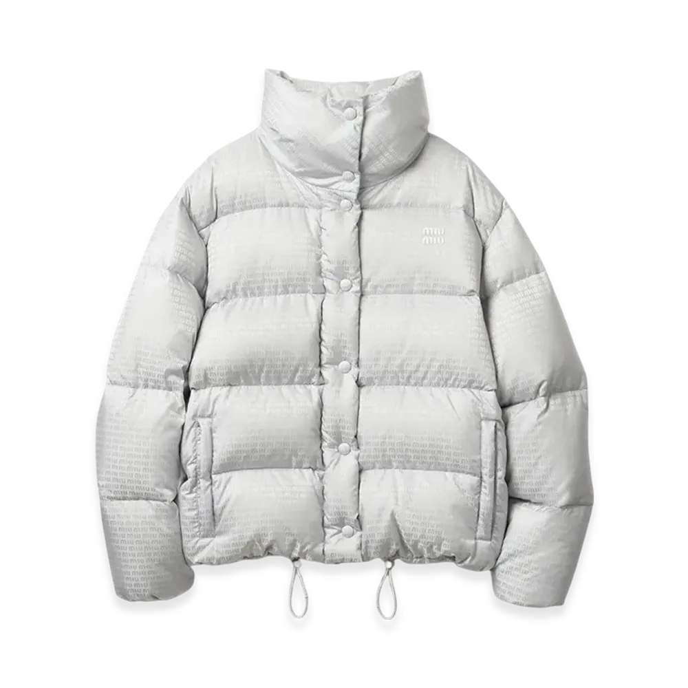MIU MIU Women's Nylon Down Jacket "Cloudy Grey"