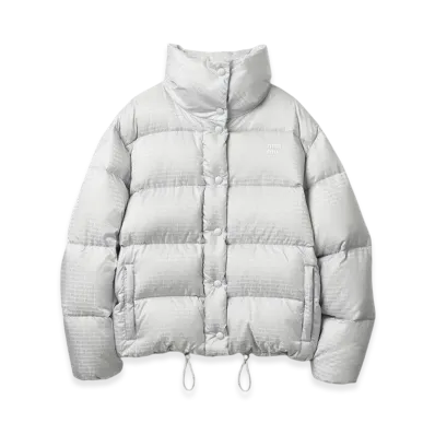 MIU MIU Women's Nylon Down Jacket "Cloudy Grey"