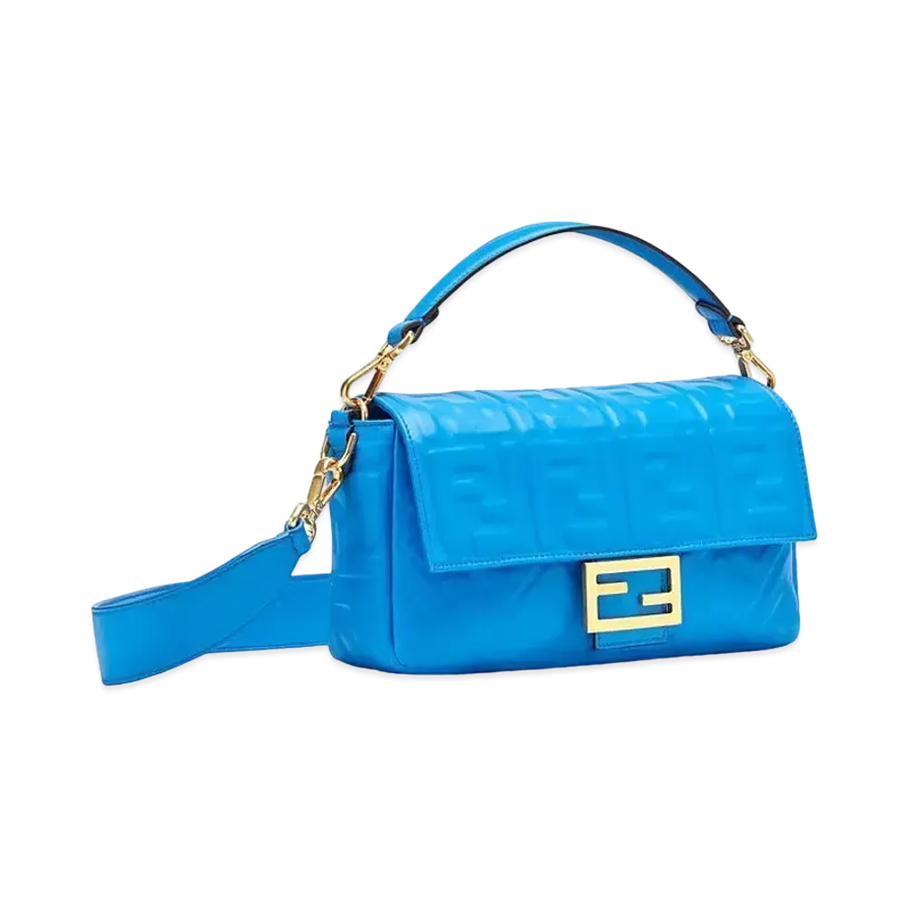 FENDI Baguette Leather Bag "Blue"