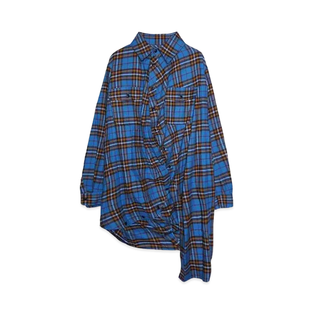 ANREALAGE BALL CHECK SHIRT "BLUE"