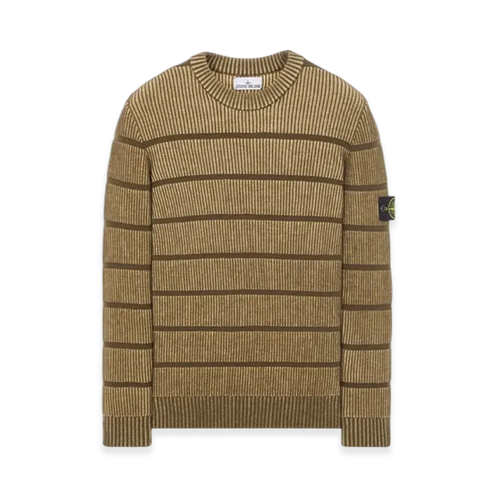 Stone Island 513D1 Stretch Wool Crewneck Knit - 23FW "Olive Green"