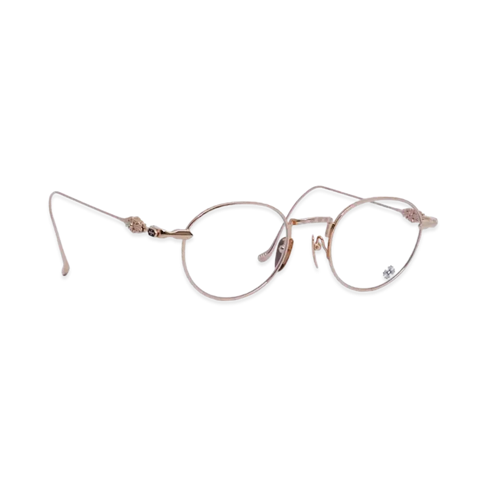 Chrome Hearts 48 21-148 Vagidictorian III Floral Temple Eyewear "Gold"