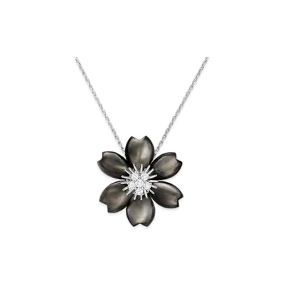 Van Cleef & Arpels Rose de Noel clip pendant small model "18K White gold/Diamond/Mother-of-pearl"