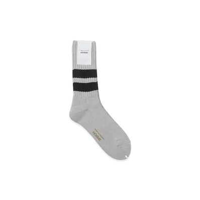 COMME des GARCONS HOMME Cotton Low Gauge Pile Line Socks "Grey/Black"