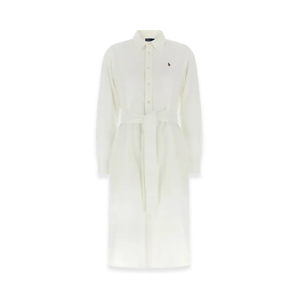 Polo Ralph Lauren Women's Logo Embroidery Chemisier Dress "White"