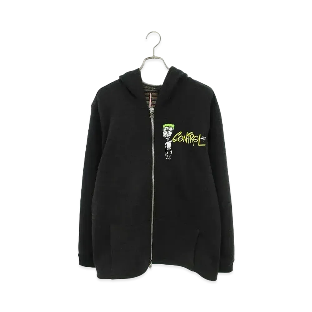 Chrome Hearts PPO BEAWARE HD Logo Embroidery Zip Up Hoodie "Black"
