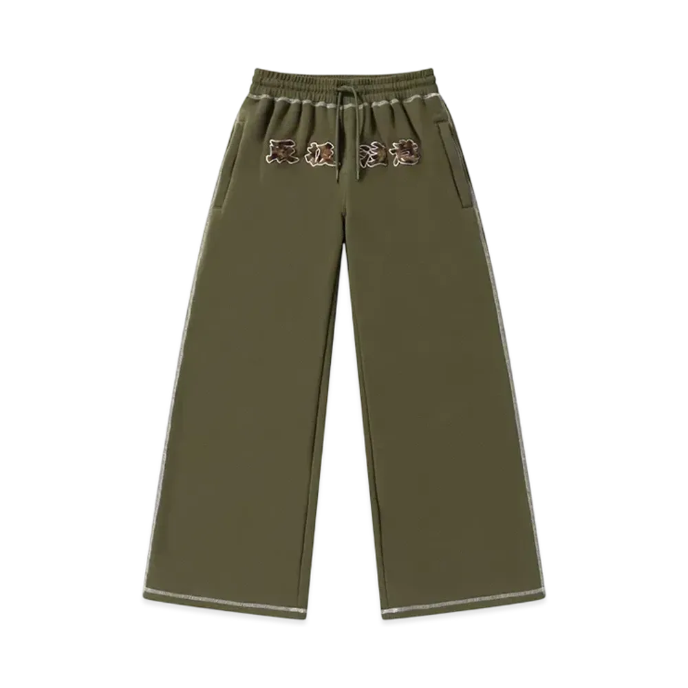 BlackEyePatch HWC Fur Patched Double Stitch Sweat Pants "Khaki"