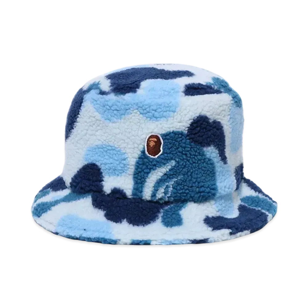 A BATHING APE ABC Camo Boa Fleece Bucket Hat "Blue"