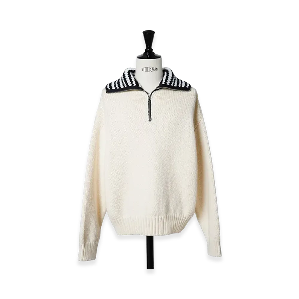 MARNI Half Zip Turtleneck Knit "White"