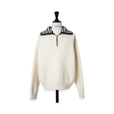 MARNI Half Zip Turtleneck Knit "White"