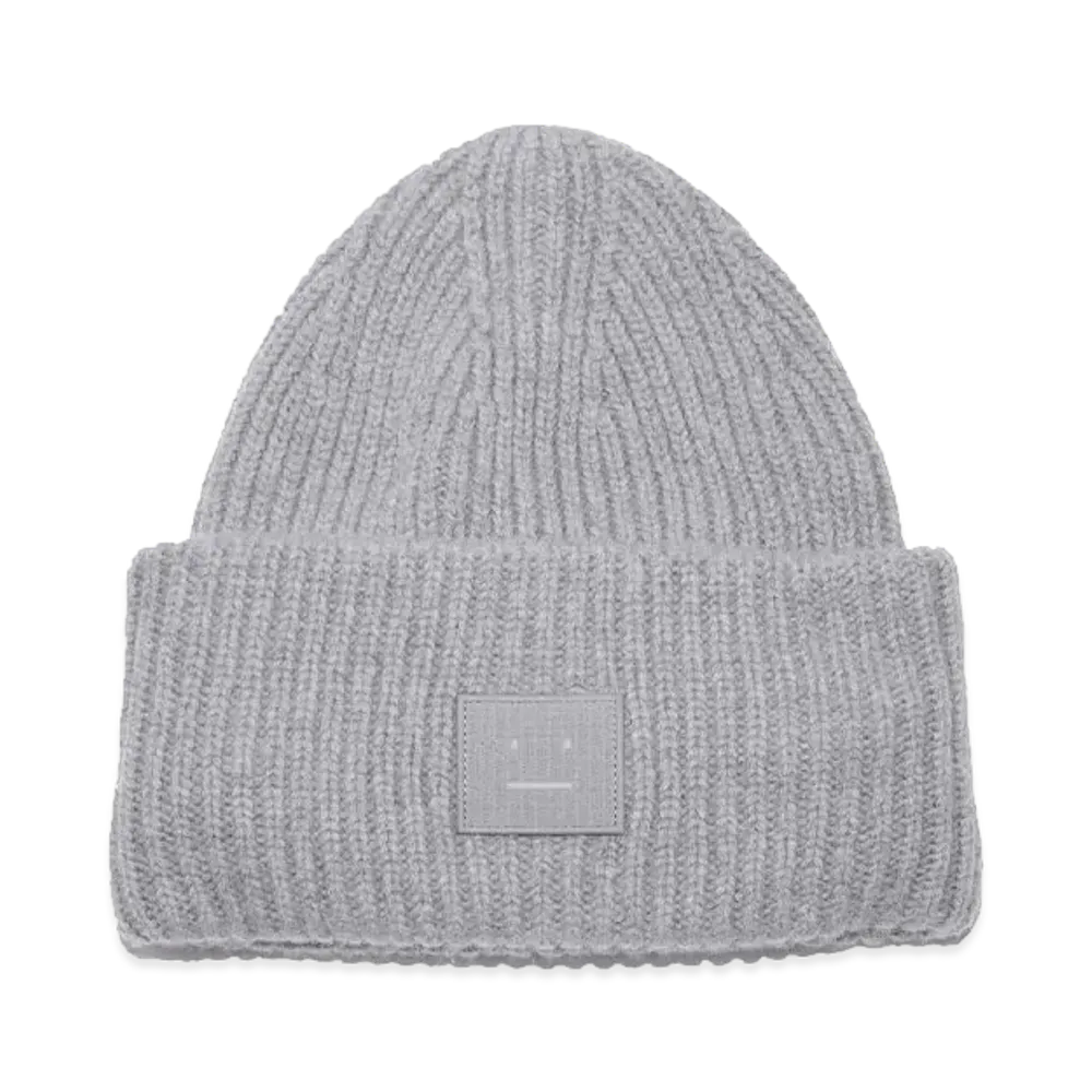 Acne Studios Large Face Logo Beanie "Gray melange"