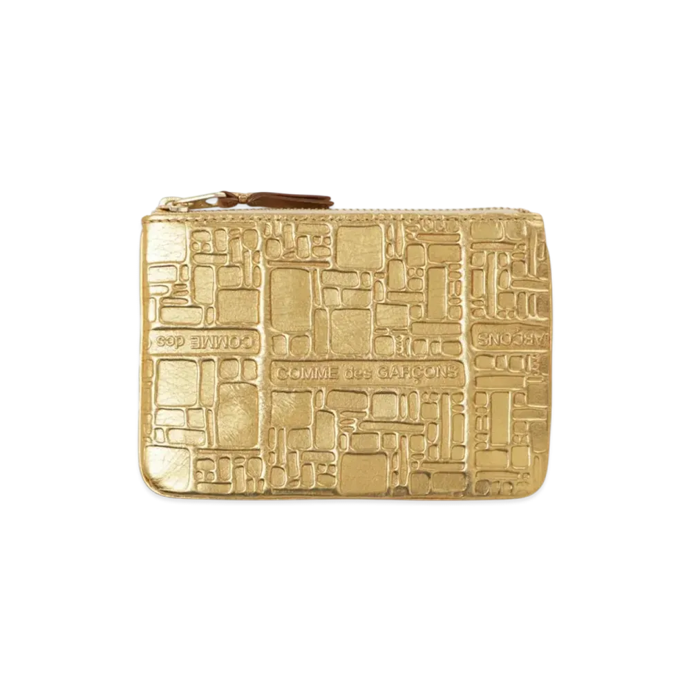COMME des GARCONS Wallet Embossed Logotype Coin Case "Gold"