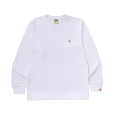 A BATHING APE Abc Camo One Point Ls Tee "White/Pink"