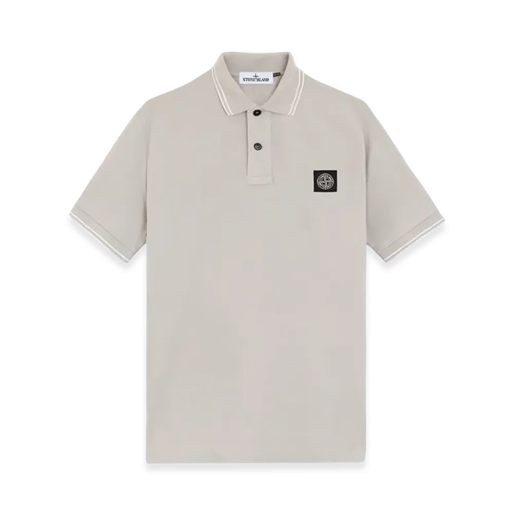 Stone Island 2Sc18 Stretch Organic Cotton Pique Slim Fit Short-Sleeve Polo Shirt - 24FW "Grey"