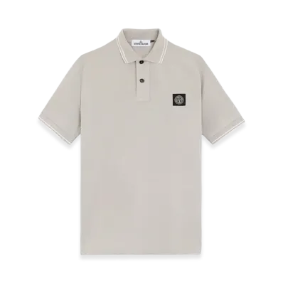 Stone Island 2Sc18 Stretch Organic Cotton Pique Slim Fit Short-Sleeve Polo Shirt - 24FW "Grey"