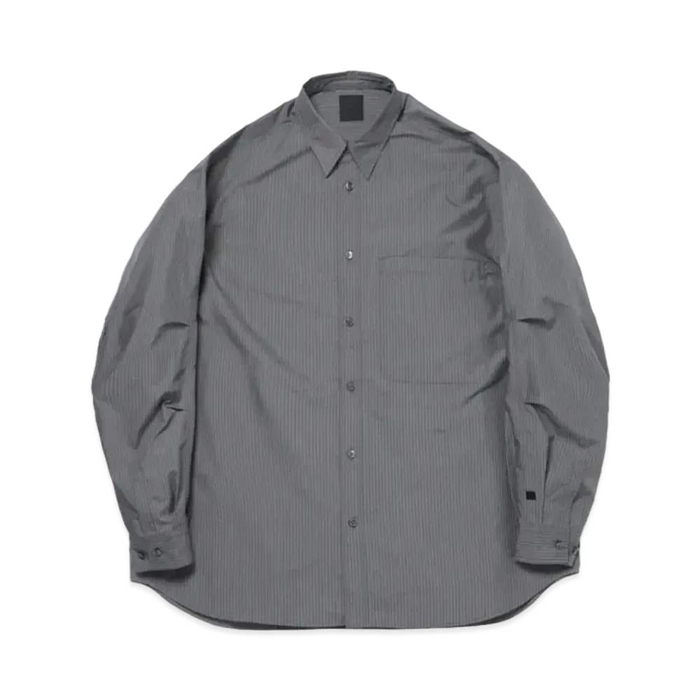 DAIWA PIER39 Tech Regular Collar Shirt L/S Stripe "CharcoalxGray"