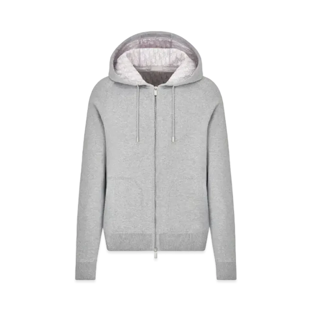Dior Sweatshirt Cotton & Cashmere Blend Knit "Gray"