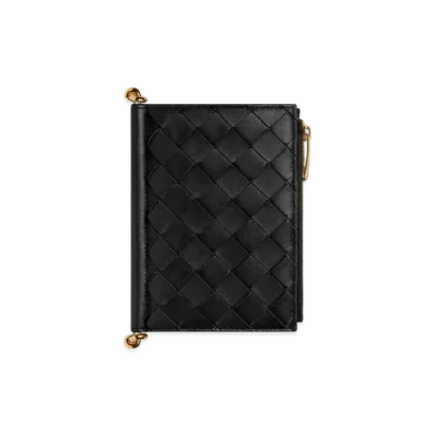 Bottega Veneta Solstice Medium Bi-Fold Wallet "Black"