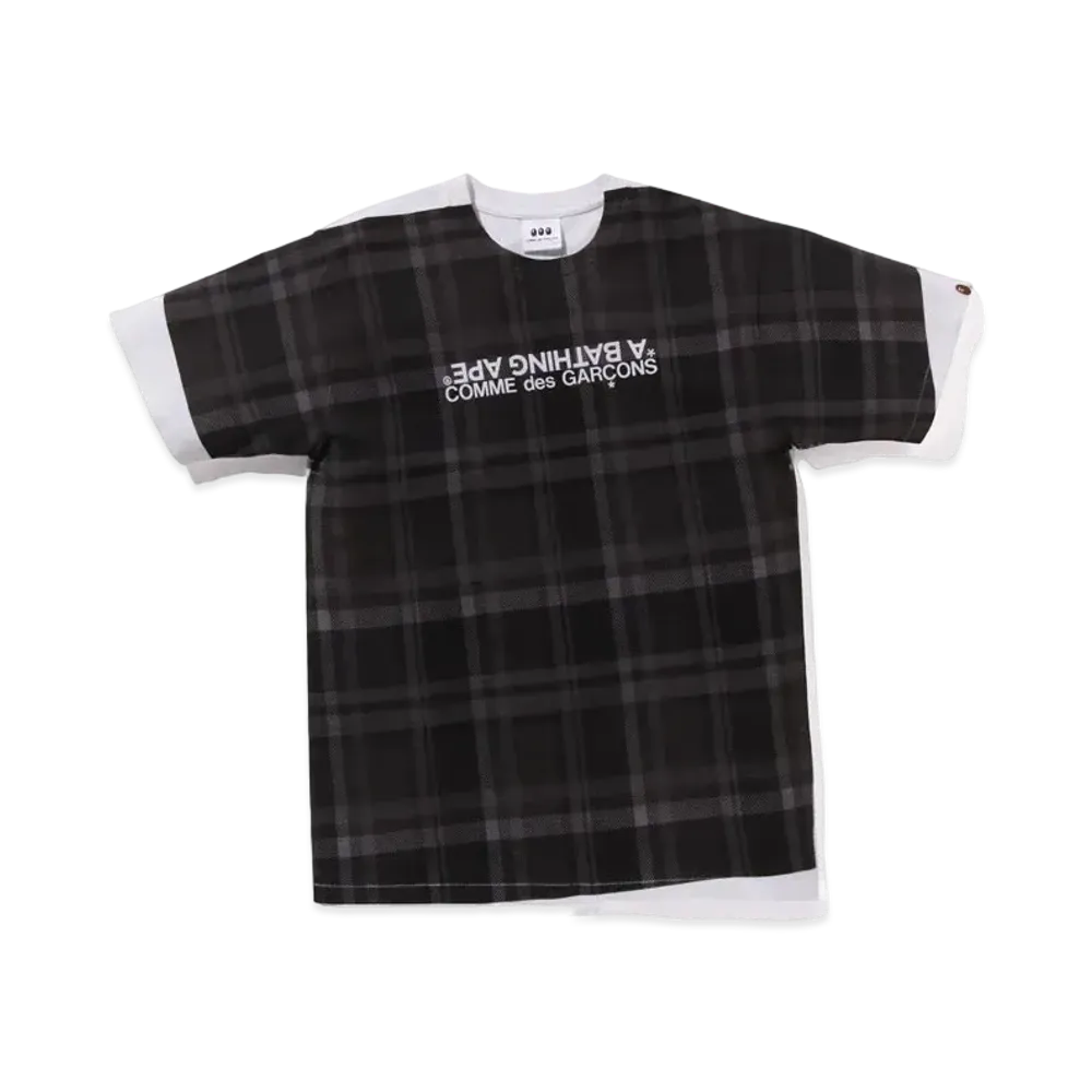 A BATHING APE x CDG OSAKA Overprint Tee "Charcoal"