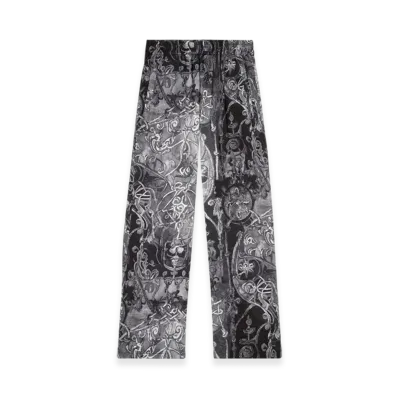 Diesel P-Theck-A-Ajfw Track Pants With Medieval Print "Black"