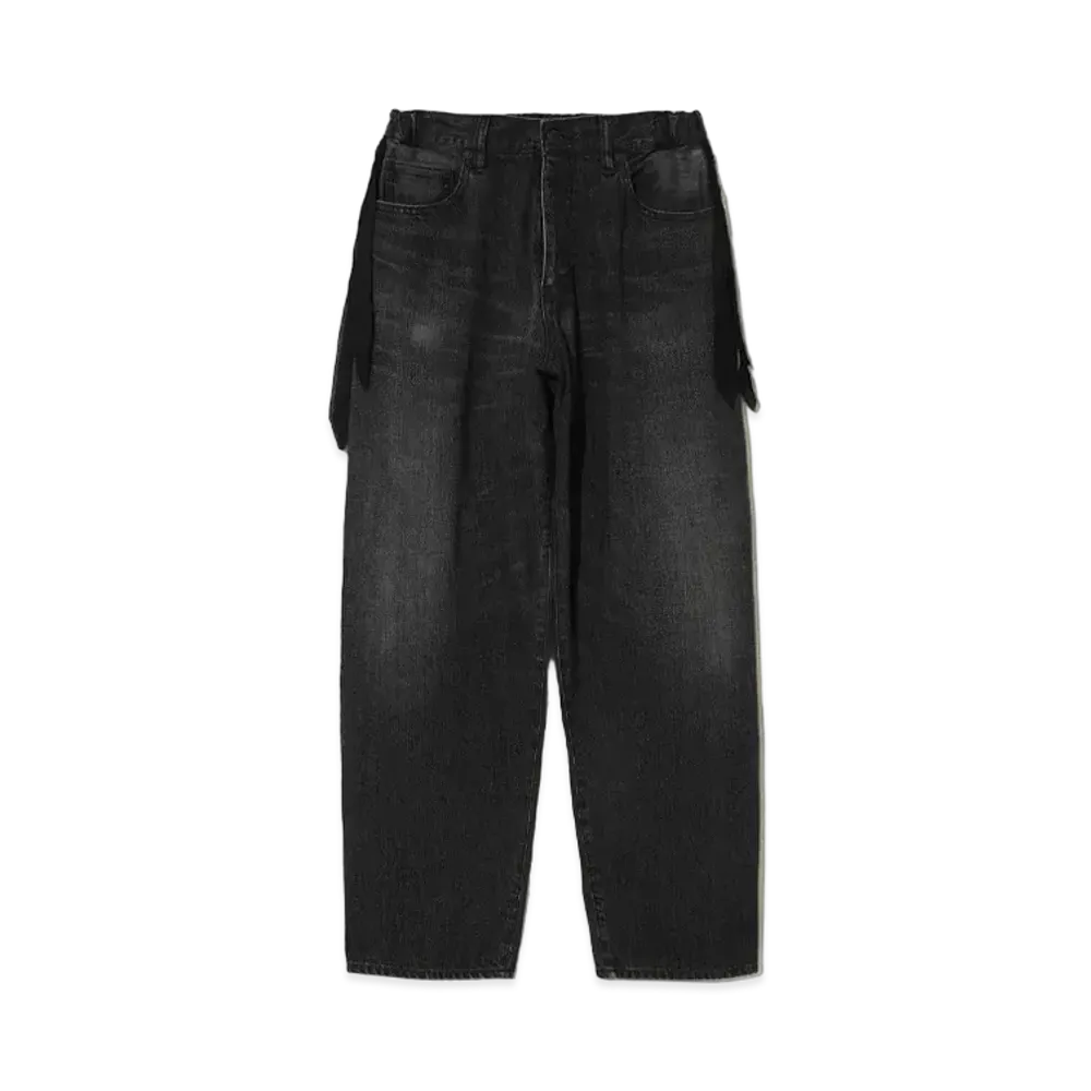 UNDERCOVER Wide Denim Pants With Fringes "Black"