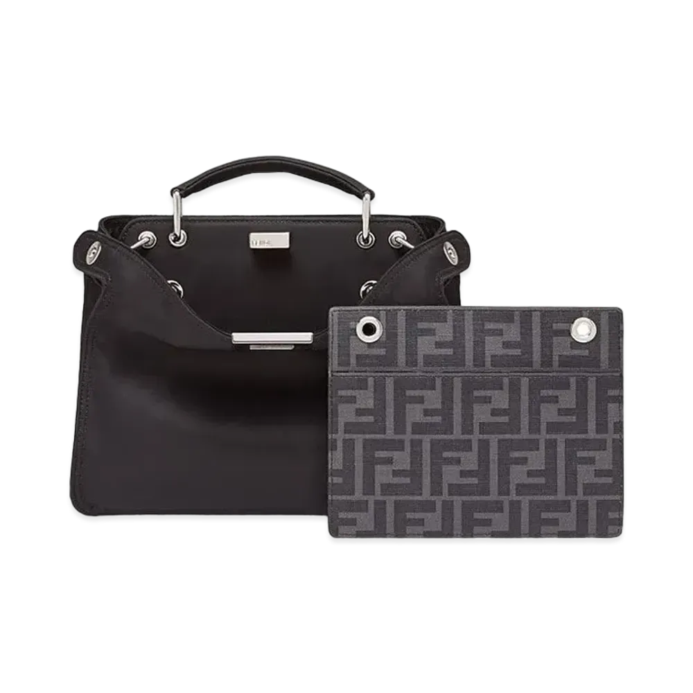 FENDI Peekaboo I See U Small Dark Nylon Bag "Black"
