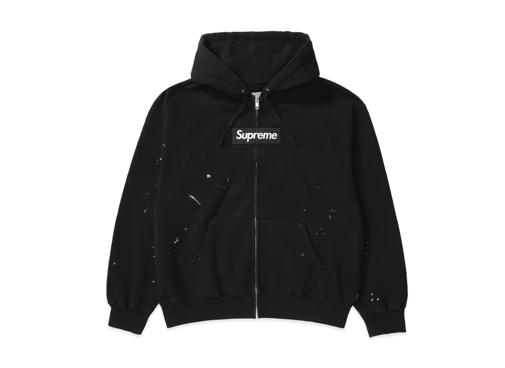 Supreme x MM6 Maison Margiela Box Logo Zip Up Hooded Sweatshirt "Black"