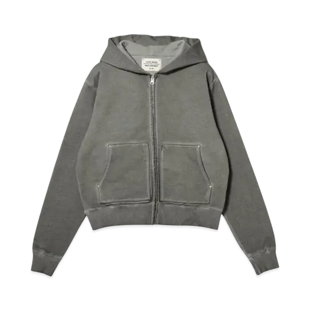 BEAMS FUTURE ARCHIVE Aging Sweat Zipup Hoodie "FadeBlack"