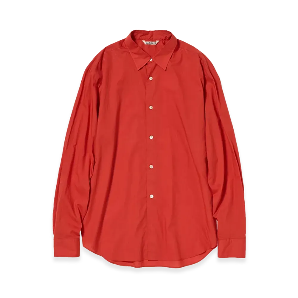 AURALEE Women's Super Fine Cotton Lawn Shirt "Red"