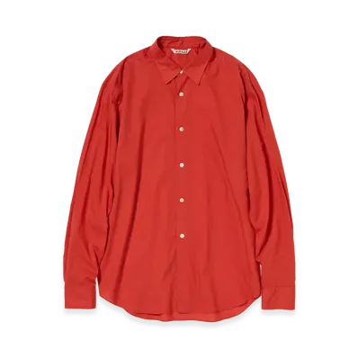AURALEE Women's Super Fine Cotton Lawn Shirt "Red"
