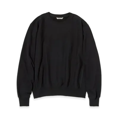 AURALEE Smooth Soft BD Sweat P/O "Black"