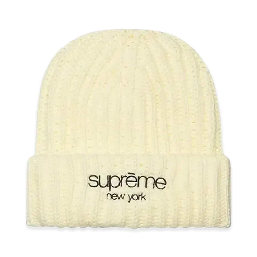 Supreme Ribbed Beanie "Cream"