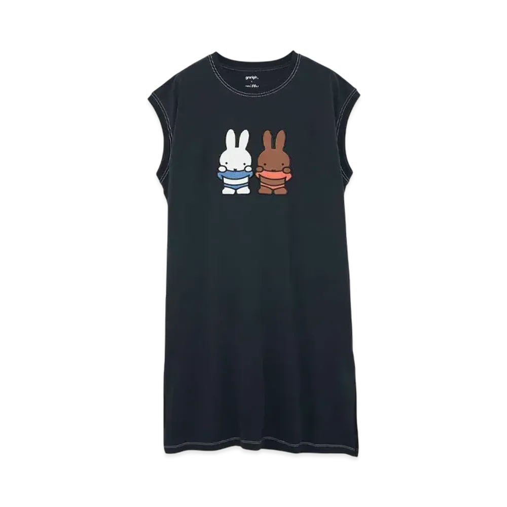 graniph x Miffy & Melanie French Sleeve Cut And Sew One Piece "Navy"