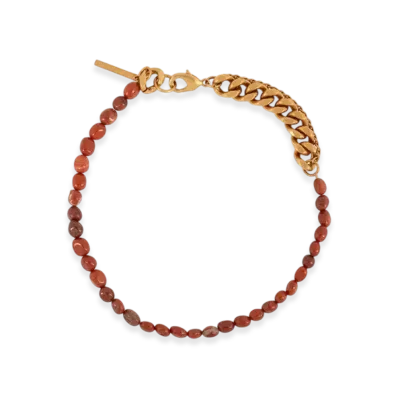 DRIES VAN NOTEN Stone Chain Necklace "Dark Red"