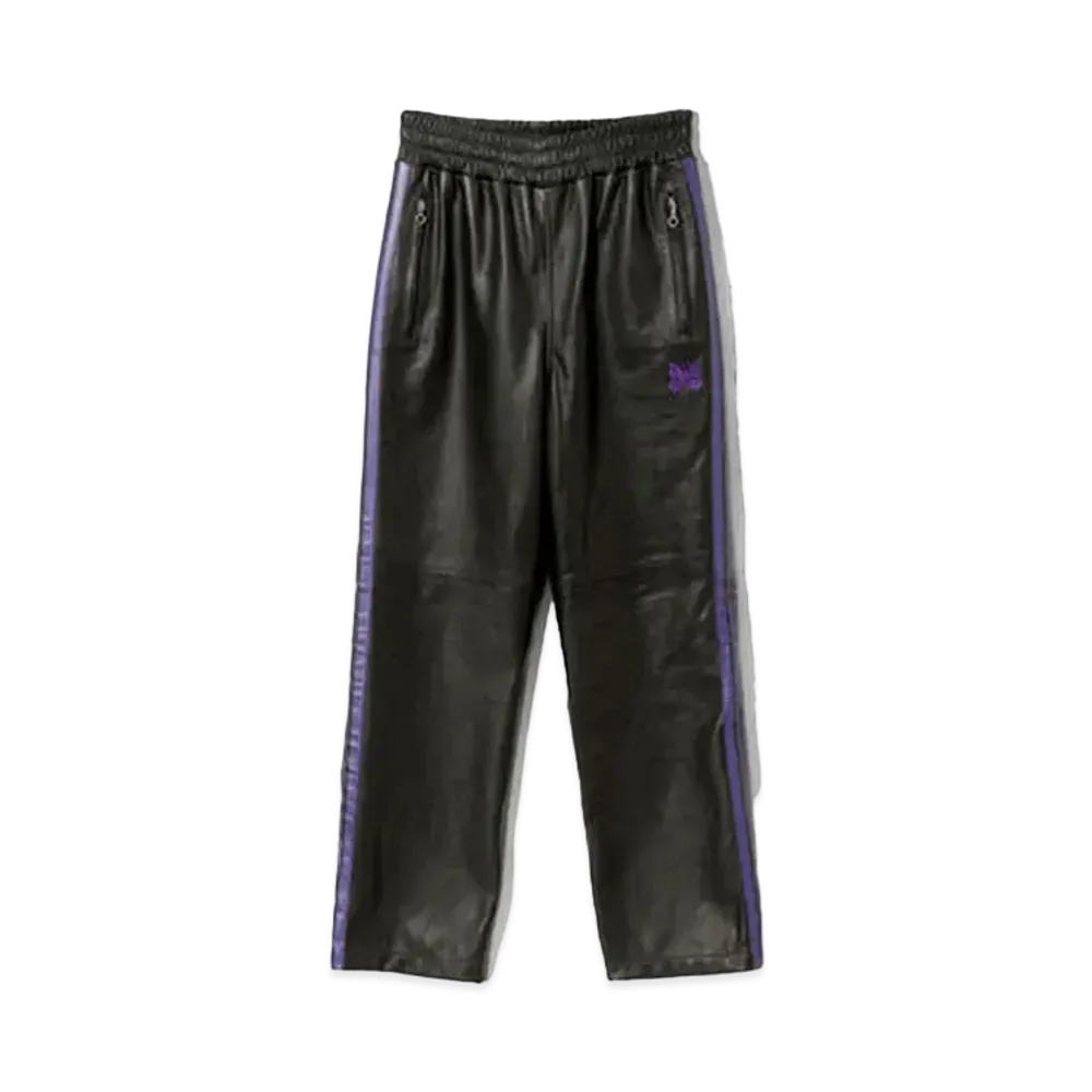 Needles x Schott Track Pants Cowhide Leather "Black"