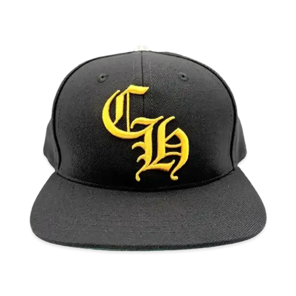 Chrome Hearts 6 Panel On Field CH White Baseball Cap "Black/Yellow"