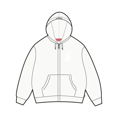Supreme S Logo Zip Up Hooded Sweatshirt (25FW) "White"