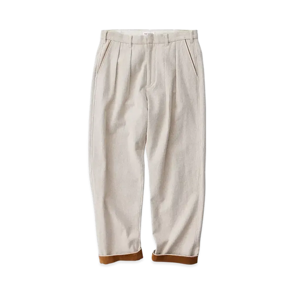 NICENESS Thierry Herringbone Hunting Trousers "Khaki"